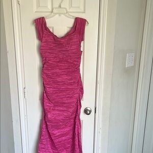 Elegant Pink Ruched Dress